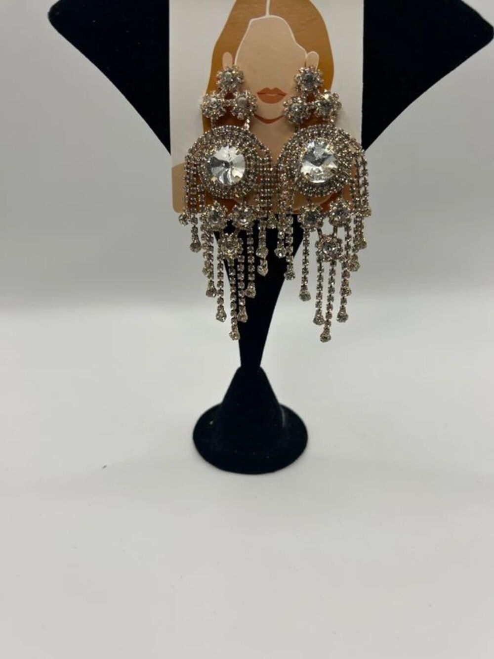Gold Rhinestone earrings - Picture 1 of 1